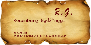 Rosenberg Gyöngyi névjegykártya